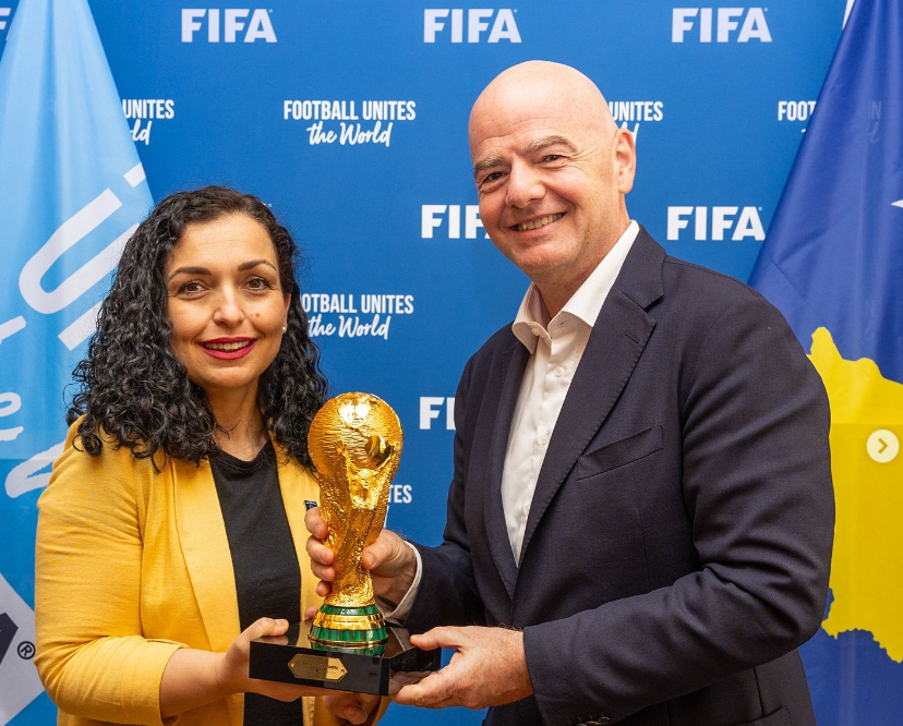 Infantino pret presidenten Vjosa Osmani; Kosova dhe FFK gjithmonë do ta kenë mbështetjen e FIFA-s 