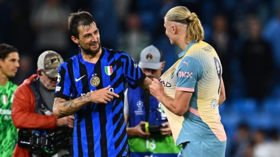 Momenti kur Haaland dhe Acerbi kapen pas ndeshjes City-Inter -VIDEO