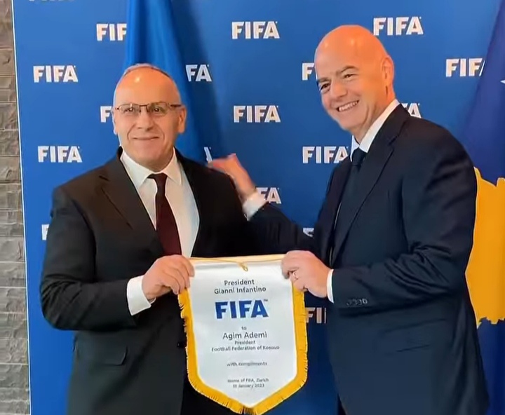 Infantino thotë se futbolli në Kosovë ka bërë përparim të jashtëzakonshëm, vlerëson punën edhe të presidentit Ademi