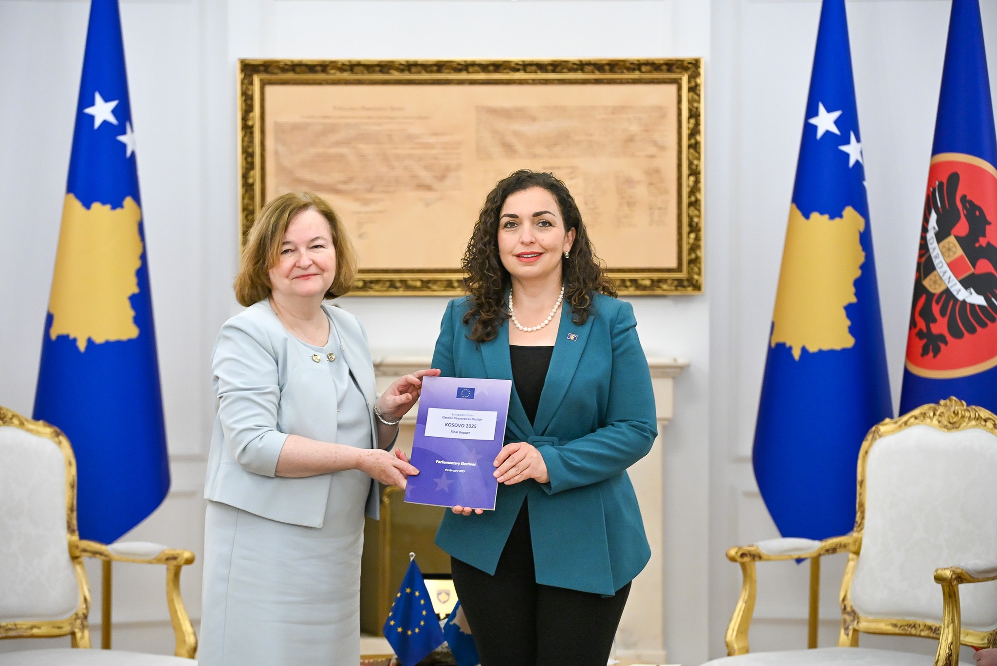 Osmani pranon raportin e misionit vëzhgues të BE-së për zgjedhjet parlamentare 2025 Osmani pranon raportin e misionit vëzhgues të BE-së për zgjedhjet parlamentare 2025